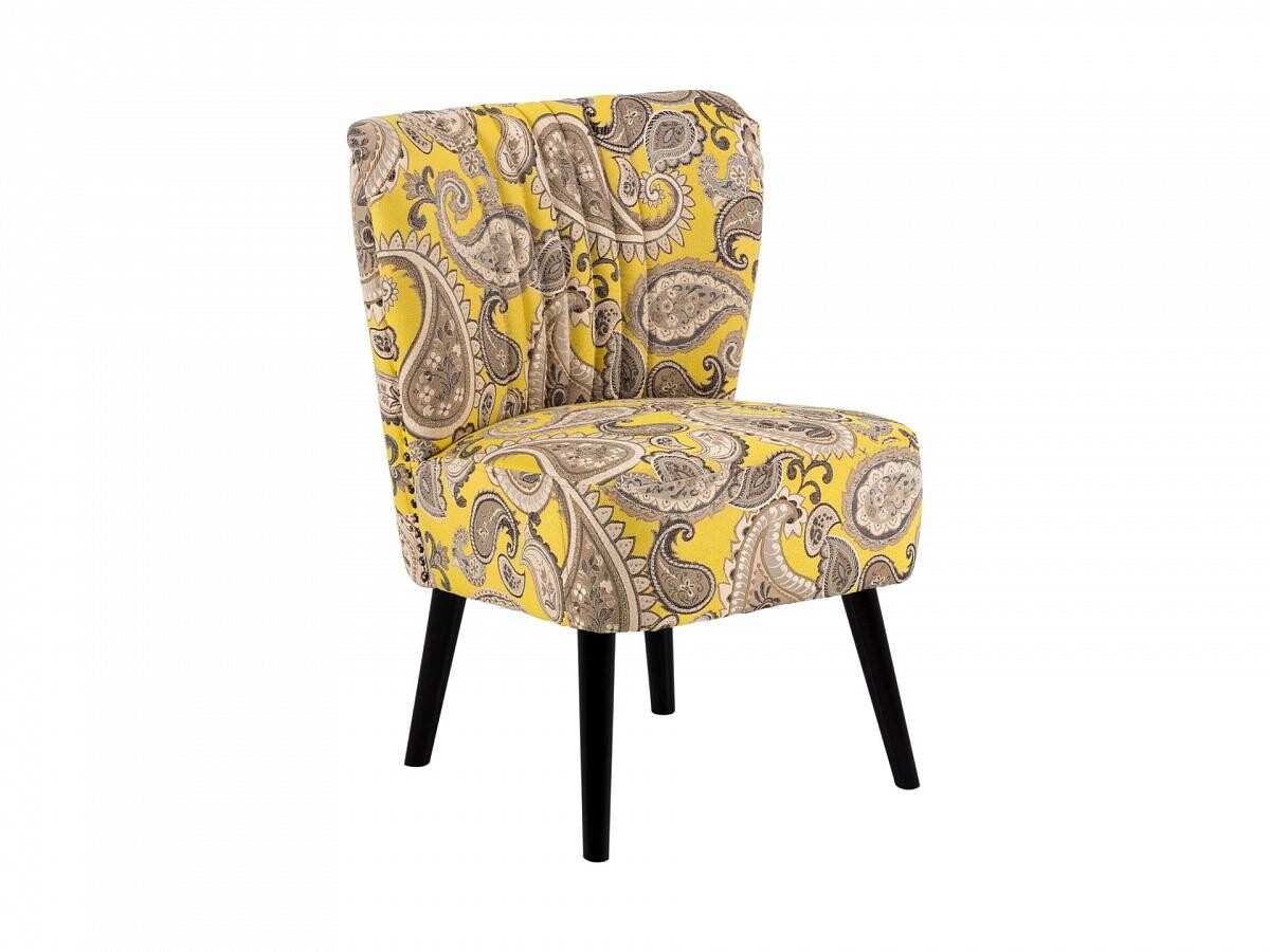 Кресло мягкое желтое с рисунком Barbara