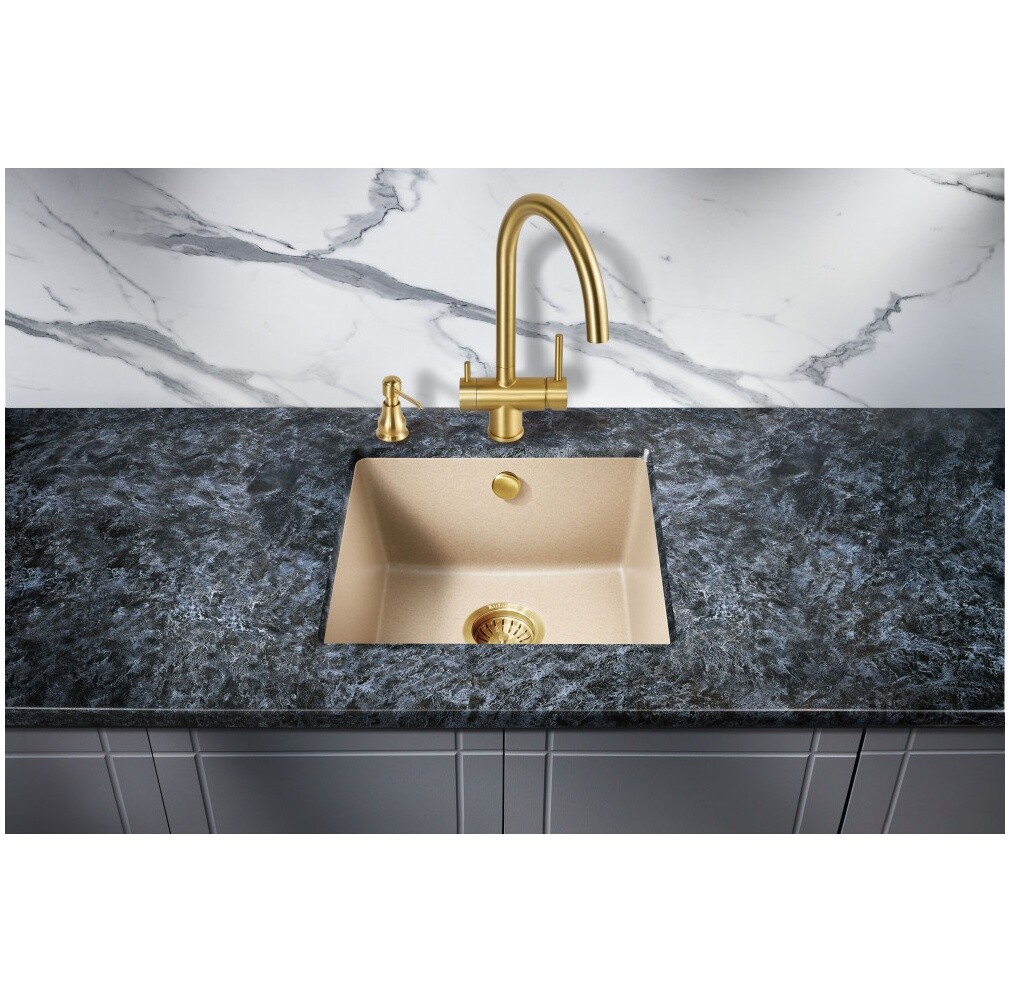 Мойка кухонная бежевая Milacio Leon 45 Cuarzo MC.77094 - изображение 4