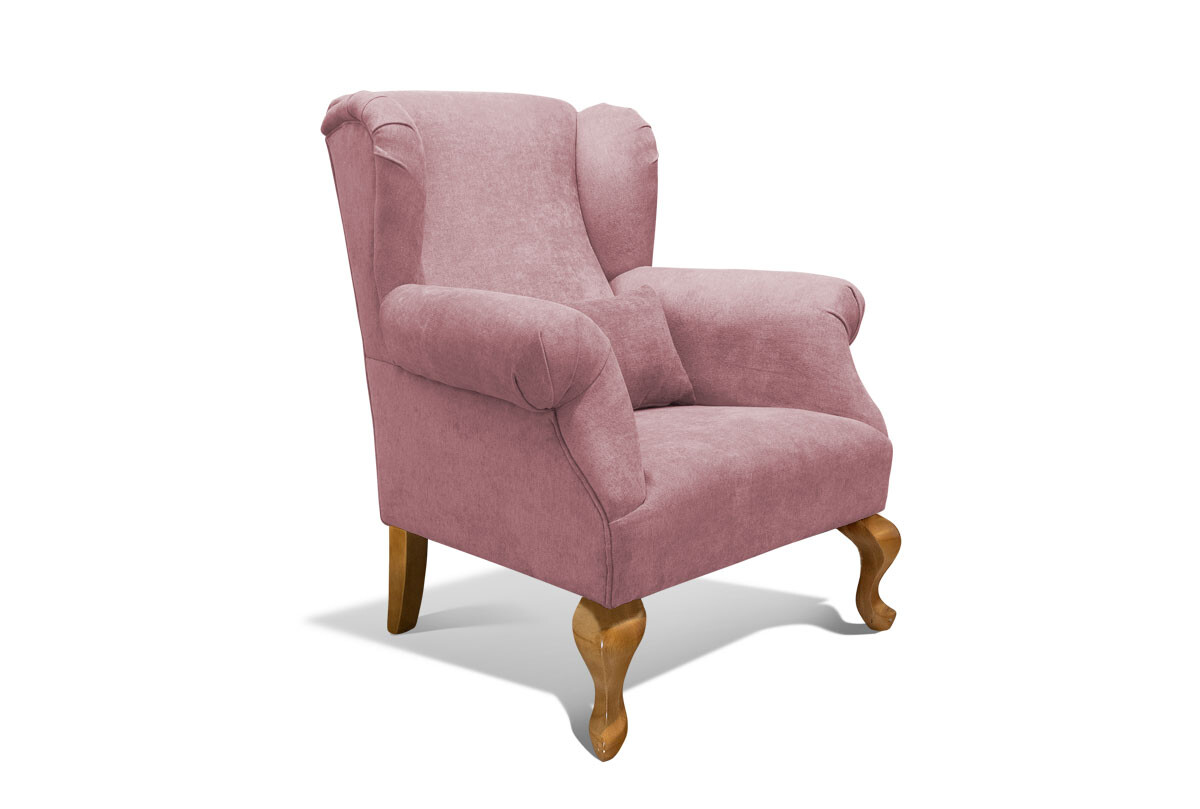Мягкое кресло с ушами розовое, дуб рустикаль с патиной &quot;Шоттэ&quot;