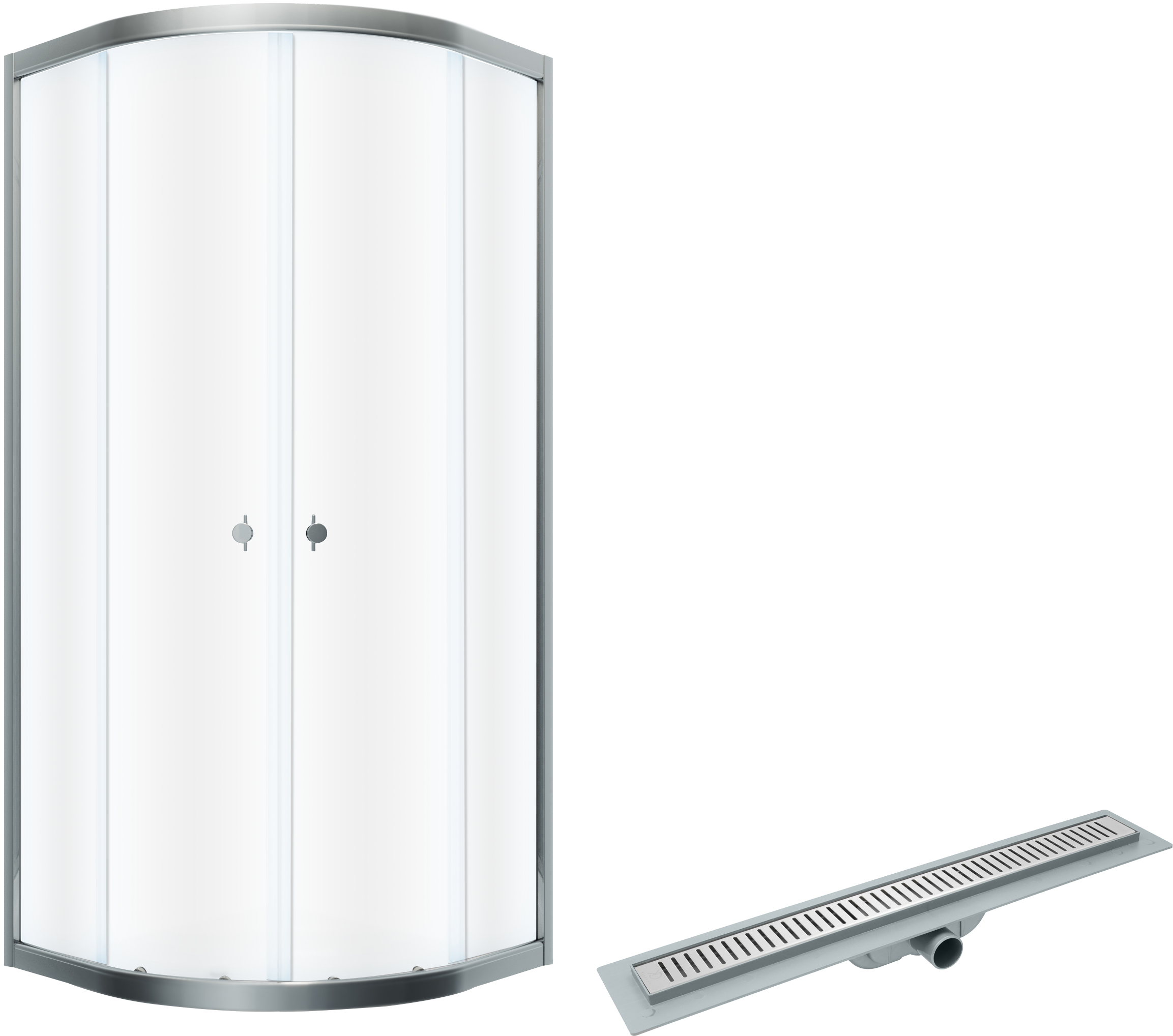 Душевой уголок 90x90 см Diwo &quot;Псков&quot; с линейным трапом CK Drain AQPL10-60 Stick