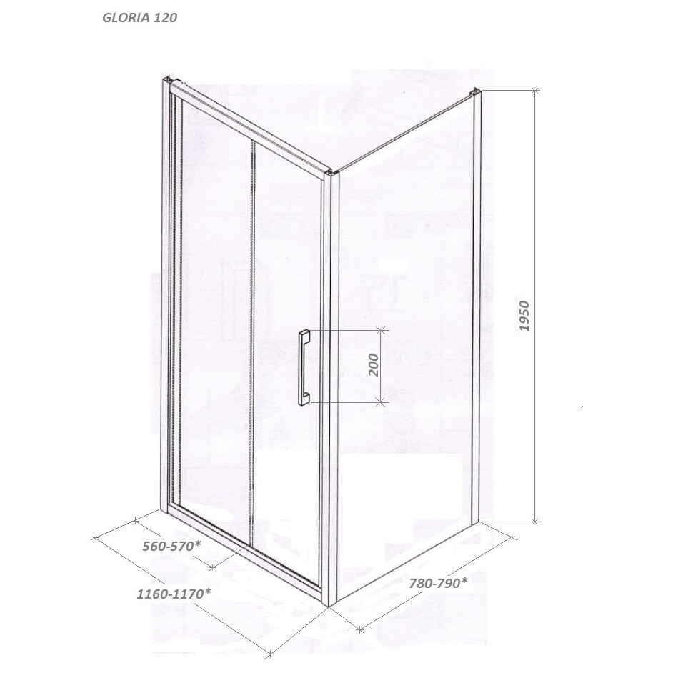 Душевой уголок прямоугольный 120х80 см хром Cerutti SPA Gloria 120 - изображение 7