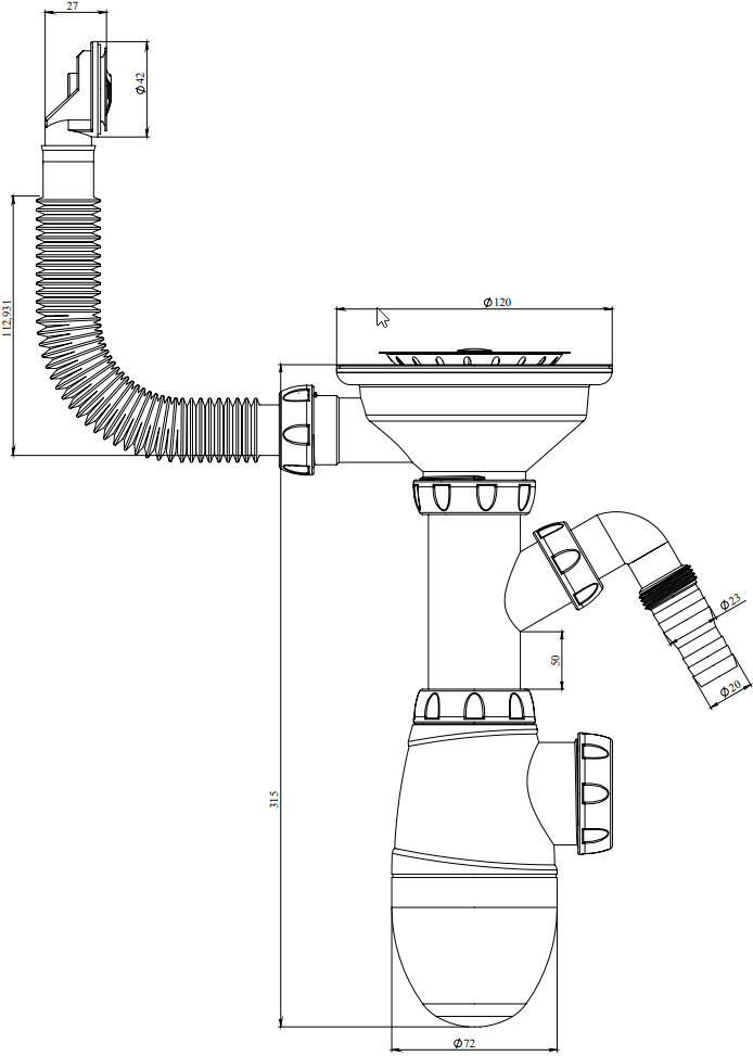 Мойка черная Domaci "Бьелла" DMC-06 со смесителем "Равенна" KS-01b - изображение 4