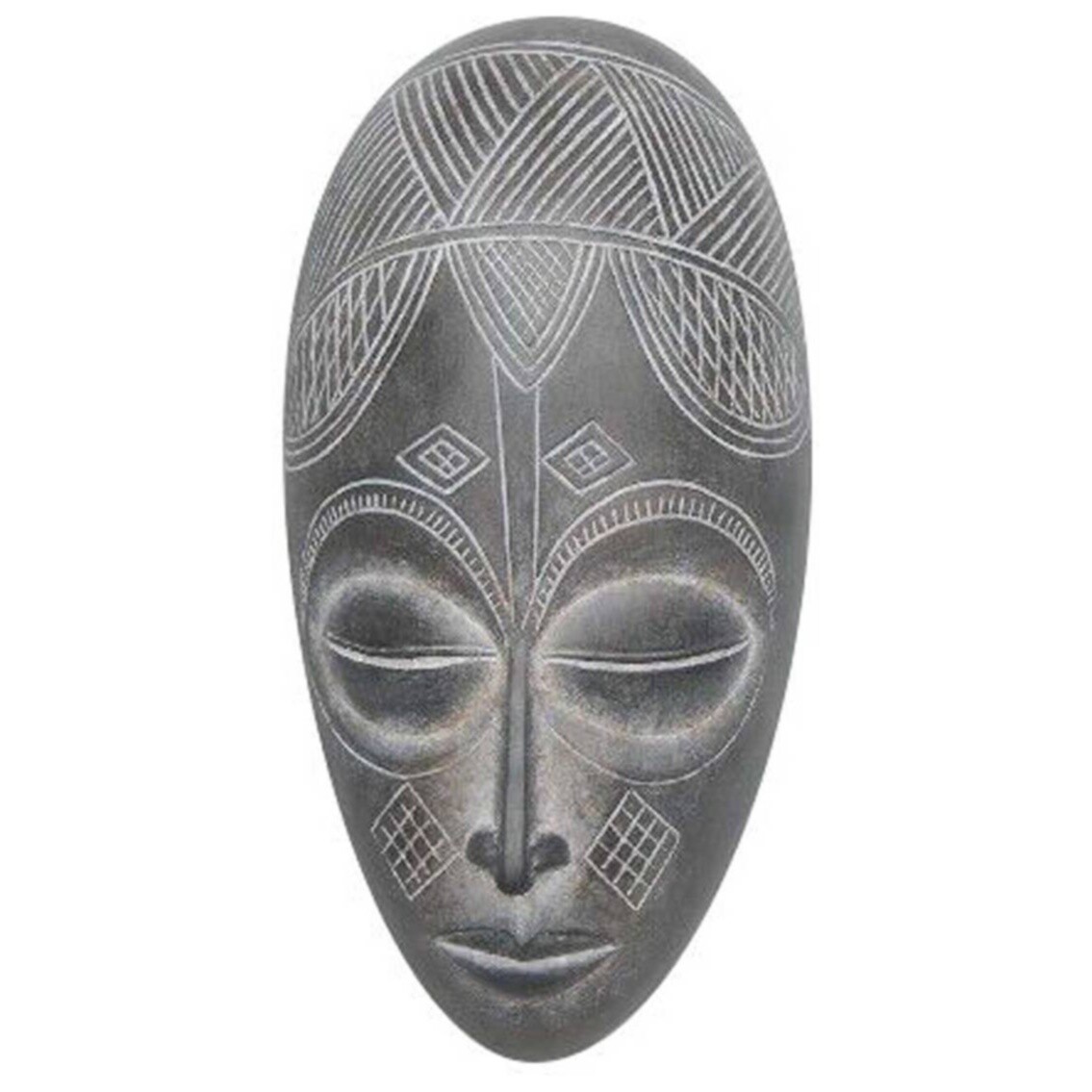 Декор настенный из полистоуна 25х13 см серый Mask