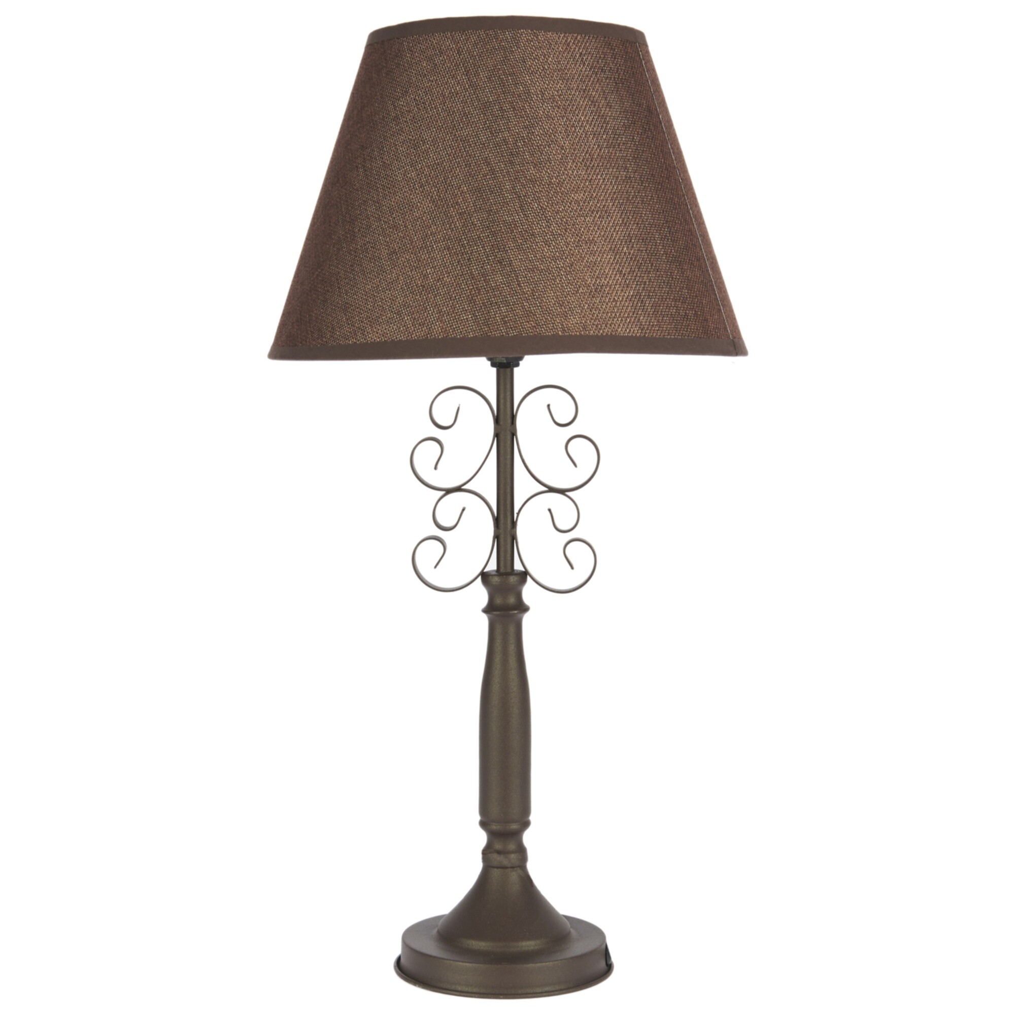 Лампа настольная с абажуром коричневая 110018