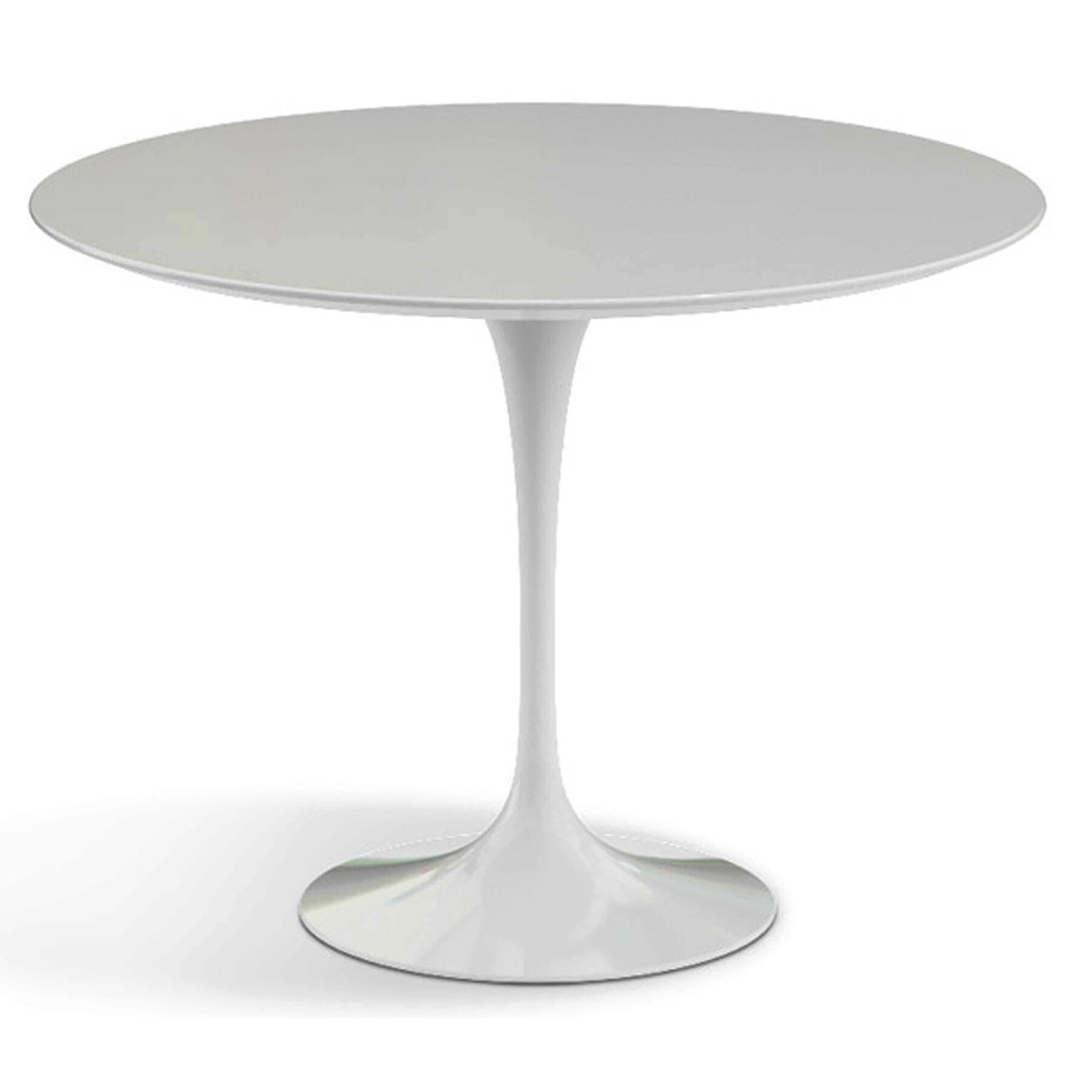 Обеденный стол круглый белый глянцевый 90 см Apriori T