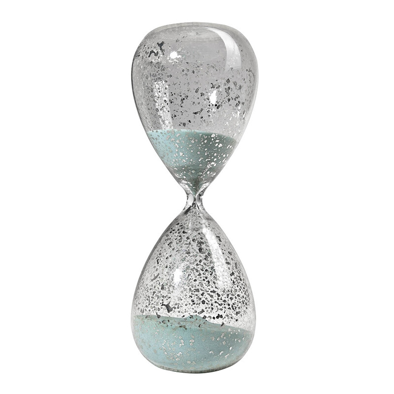 Песочные часы стеклянные 60 минут серебро Glasar 75017-JADE