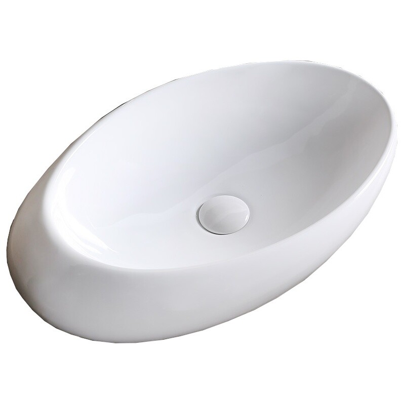 Раковина накладная керамическая смещенный овал белая Cerutti SPA CR0058A