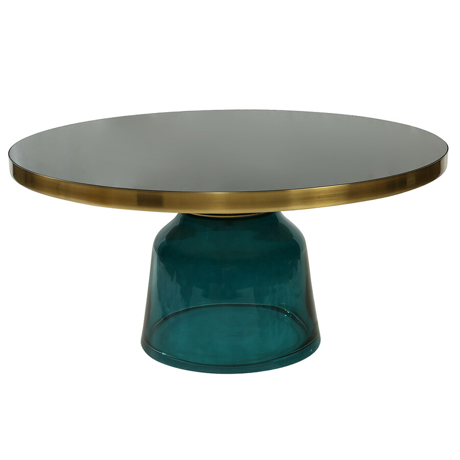 Кофейный столик круглый 75 см черный, голубой Odd
