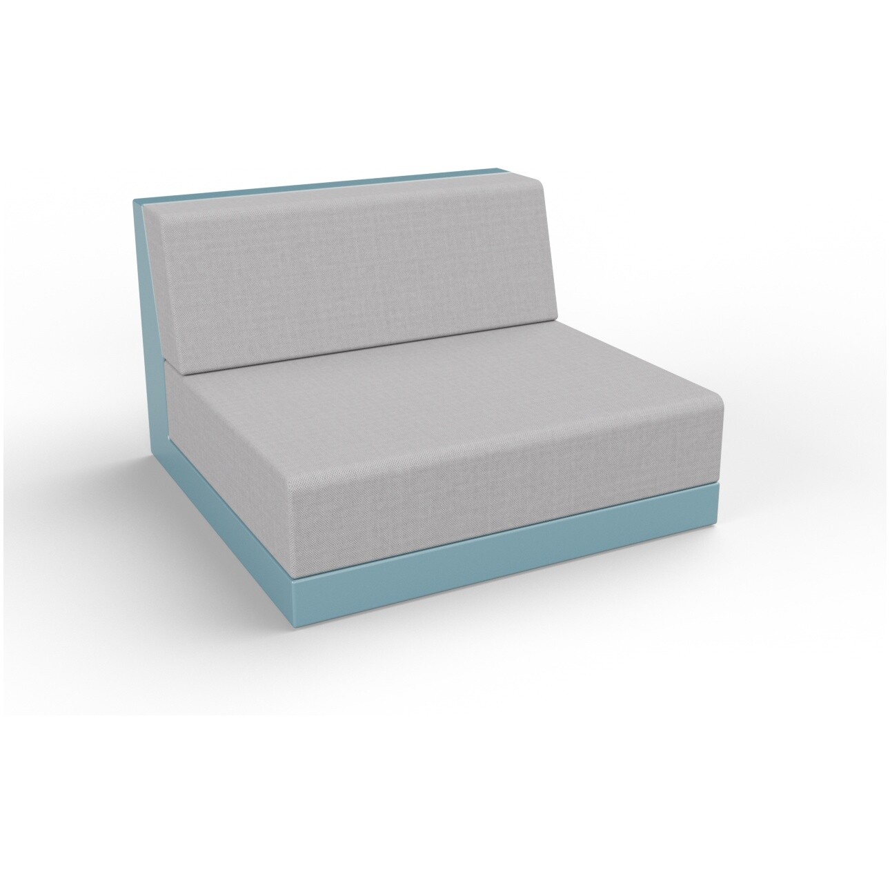 Модуль дивана прямой пластиковый с подушками бирюзовый, серый Quarter modular