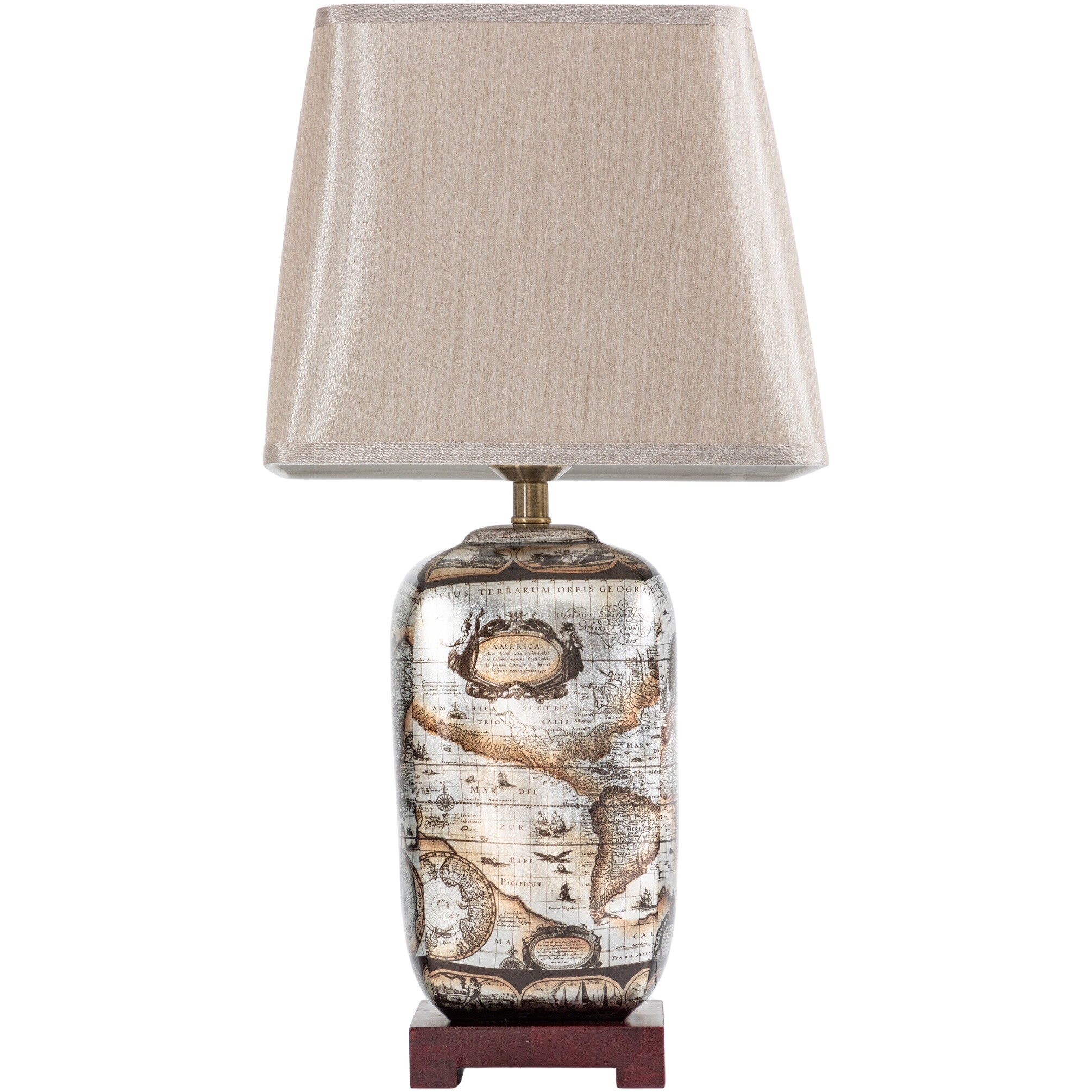 Лампа настольная керамическая с абажуром 66х33 см бежевая, коричневая 58-069