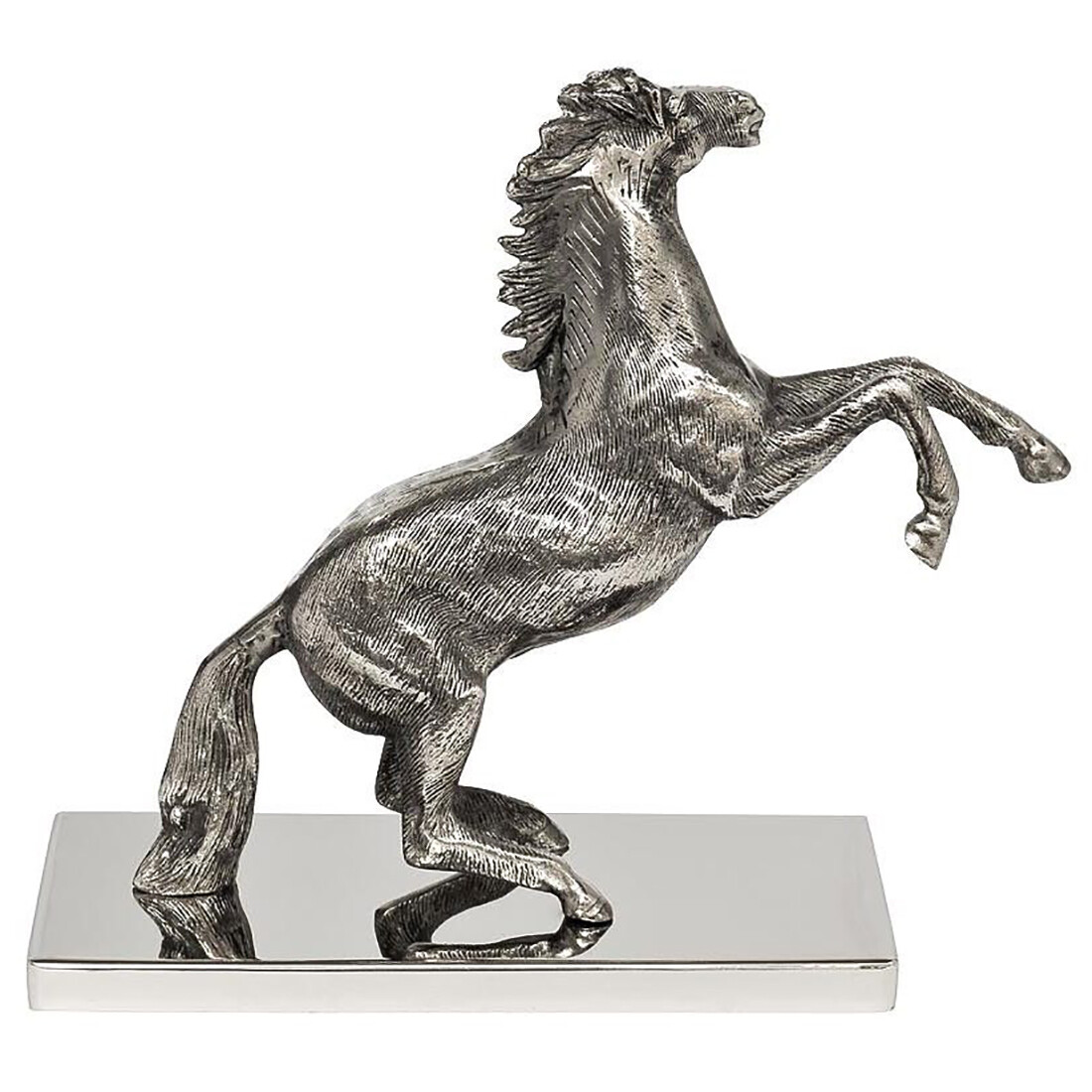 Статуэтка декоративная металлическая 29х13х27 см серебряная &quot;Лошадь&quot;