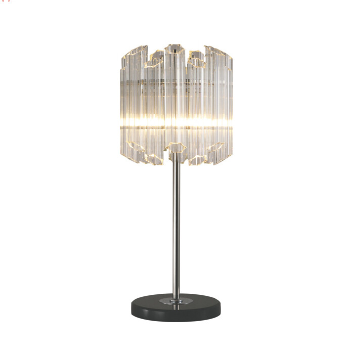 Настольная лампа со стеклянным плафоном никель, прозрачная Vittoria KG0769T-3