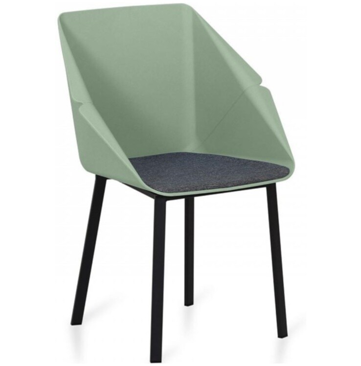 Кресло офисное с металлическими ножками зеленое Donato