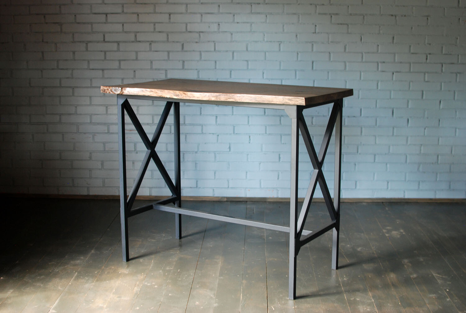 Барный стол с деревянной столешницей коричневый Oak Bar 01