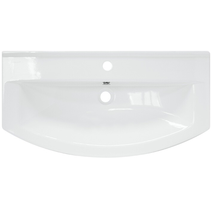 Раковина накладная фарфоровая полукруглая 43х75 см белая Sanita Luxe Best-85 4630032684136