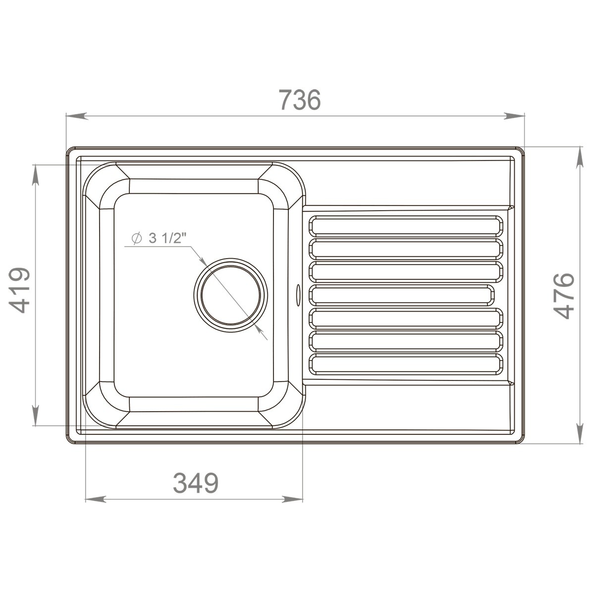Мойка кухонная черная Reflection Bolero RF0574BL - изображение 4