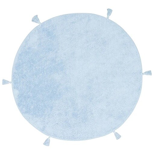 Ковер хлопковый круглый 120 см голубой Cotton Boon Q