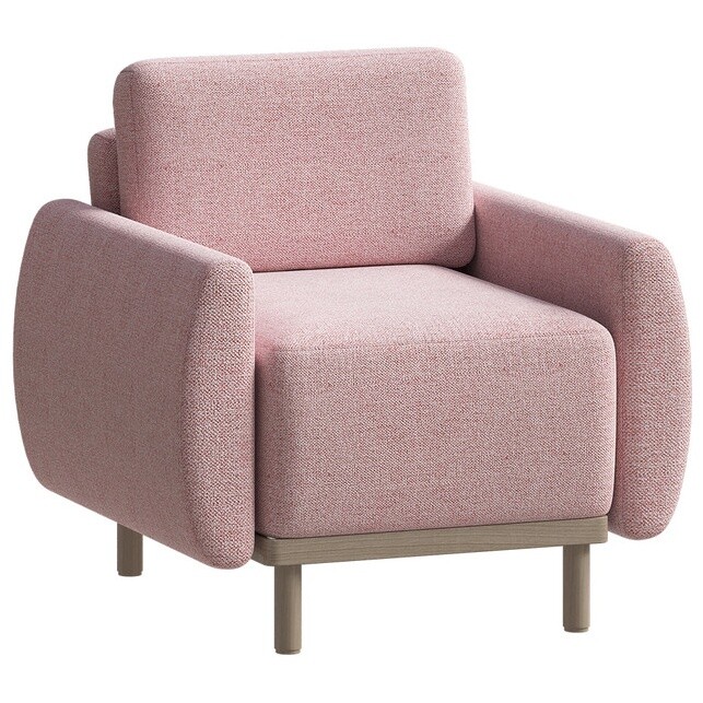 Кресло для отдыха на деревянных ножках рогожка светло-розовое &quot;Тулисия&quot;