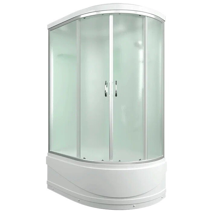 Душевая кабина ассиметричная левая с высоким поддоном 120х80 хром Erlit Comfort ER3512TPL-C3-RUS