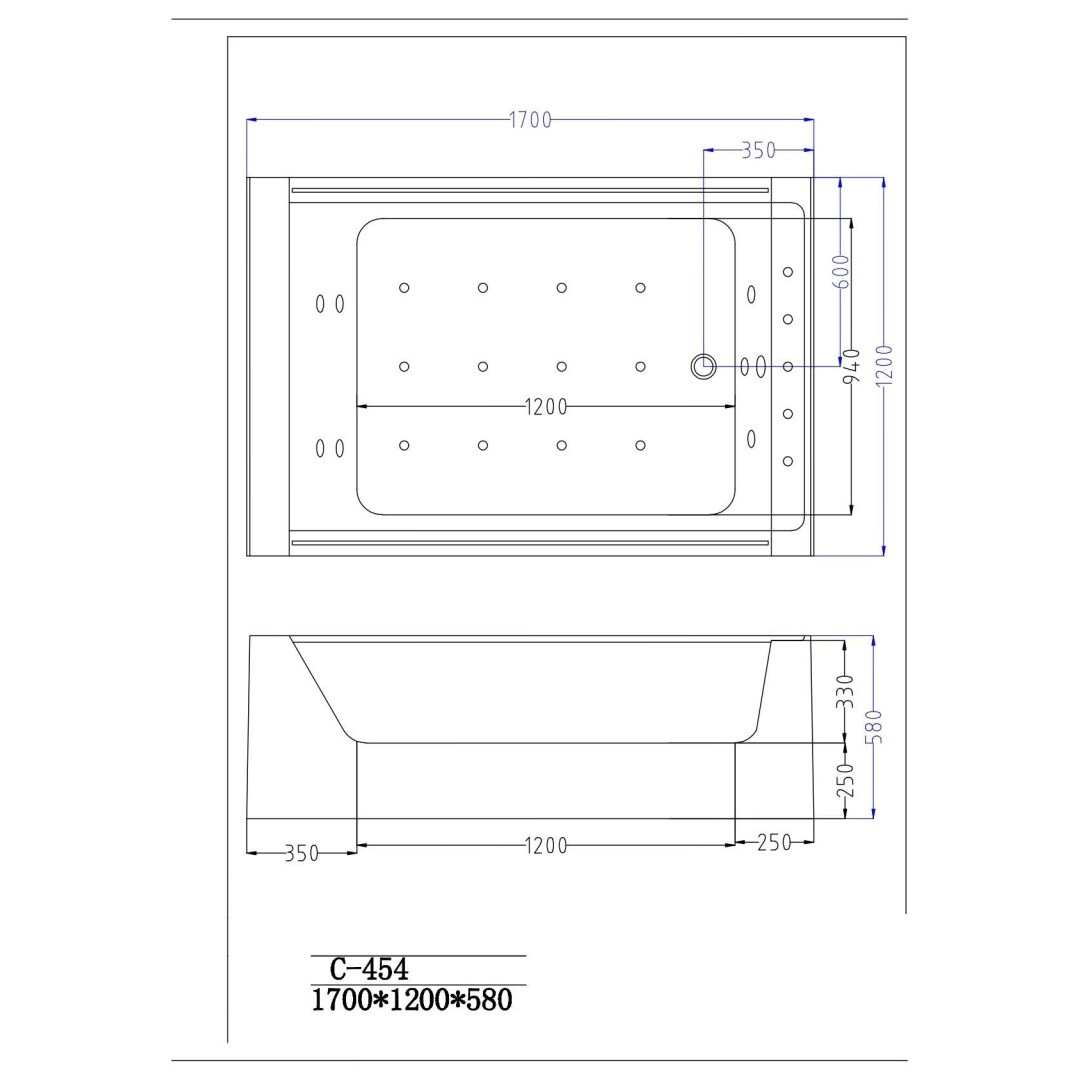 Ванна акриловая гидромассажная со смесителем и пультом прямоугольная белая Cerutti SPA C-454 - изображение 14