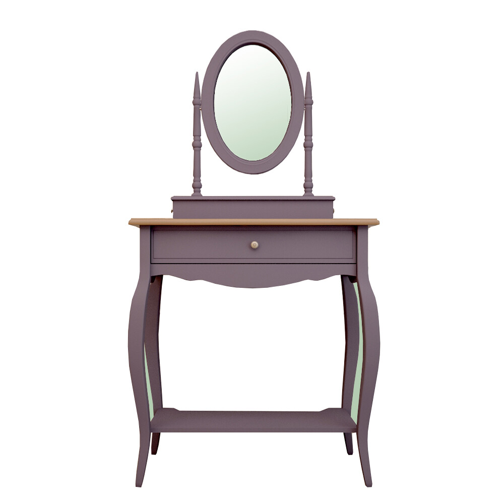 Туалетный столик с зеркалом и ящиком лавандовый Leontina lavanda