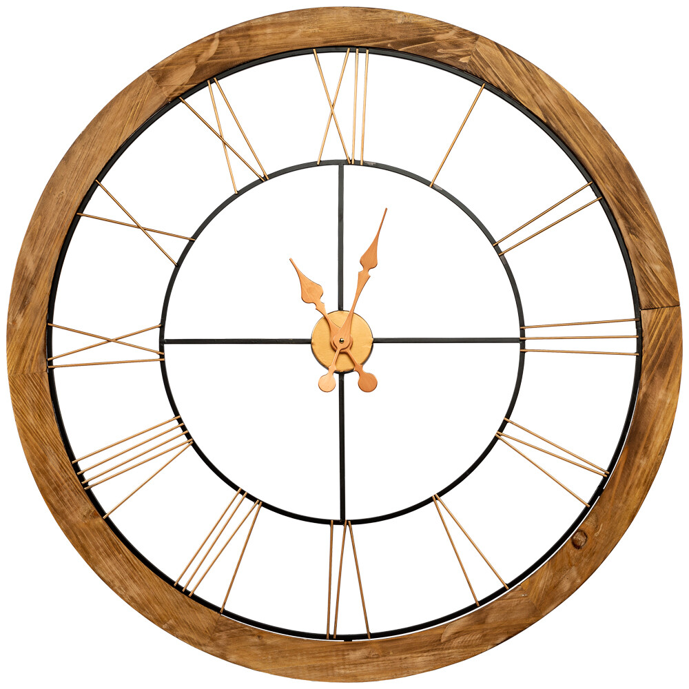 Часы настенные круглые коричнево-бронзовые «Зендея»