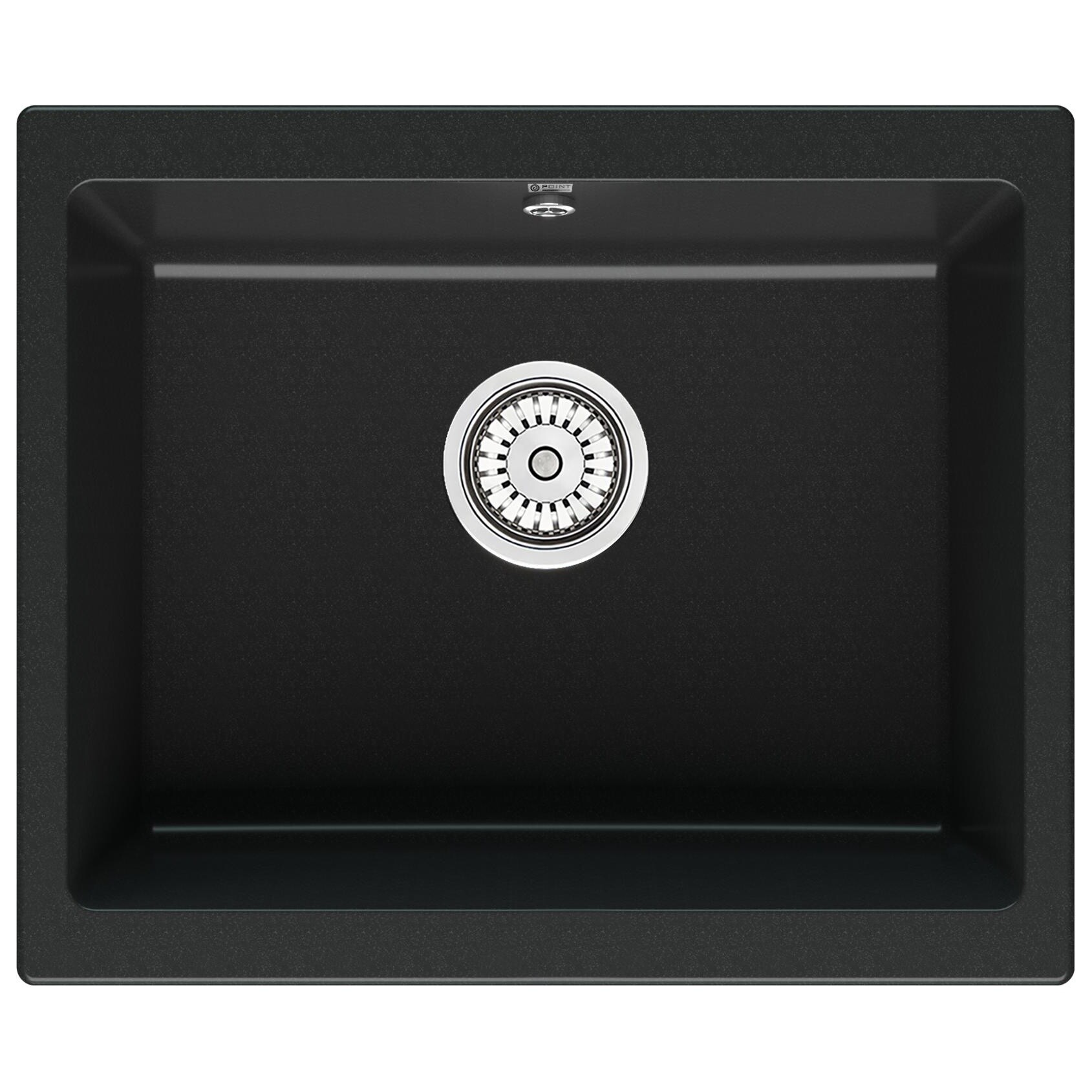 Мойка кухонная кварцевая прямоугольная черная Point &quot;Сидли 55&quot; PN3007B