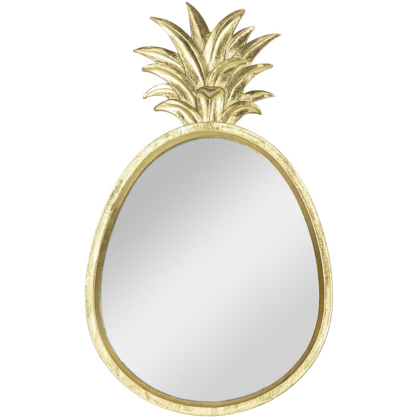 Зеркало настенное в виде ананаса 27x46см золотое Glasar