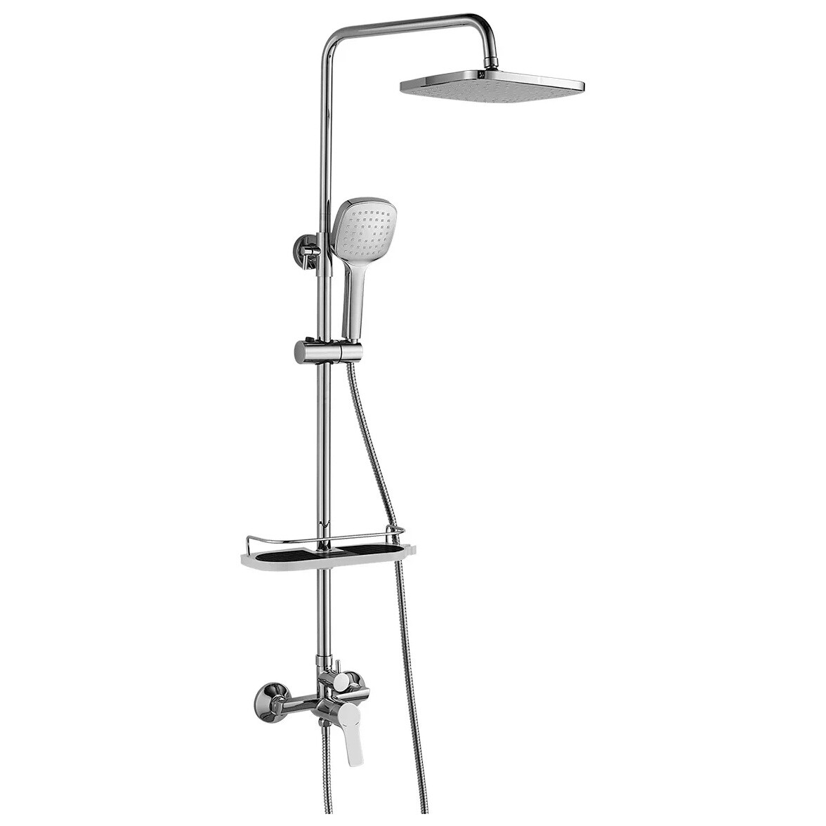 Душевая стойка с верхним душем и смесителем хром Rossinka RS29-45
