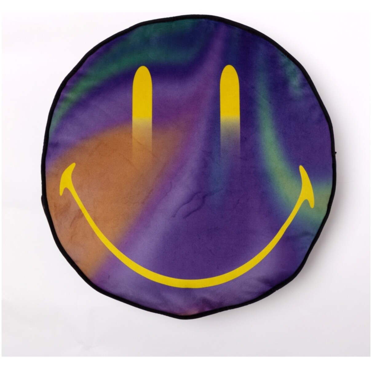 Подушка круглая 45х45 см фиолетовая, черная Gradient Smiley
