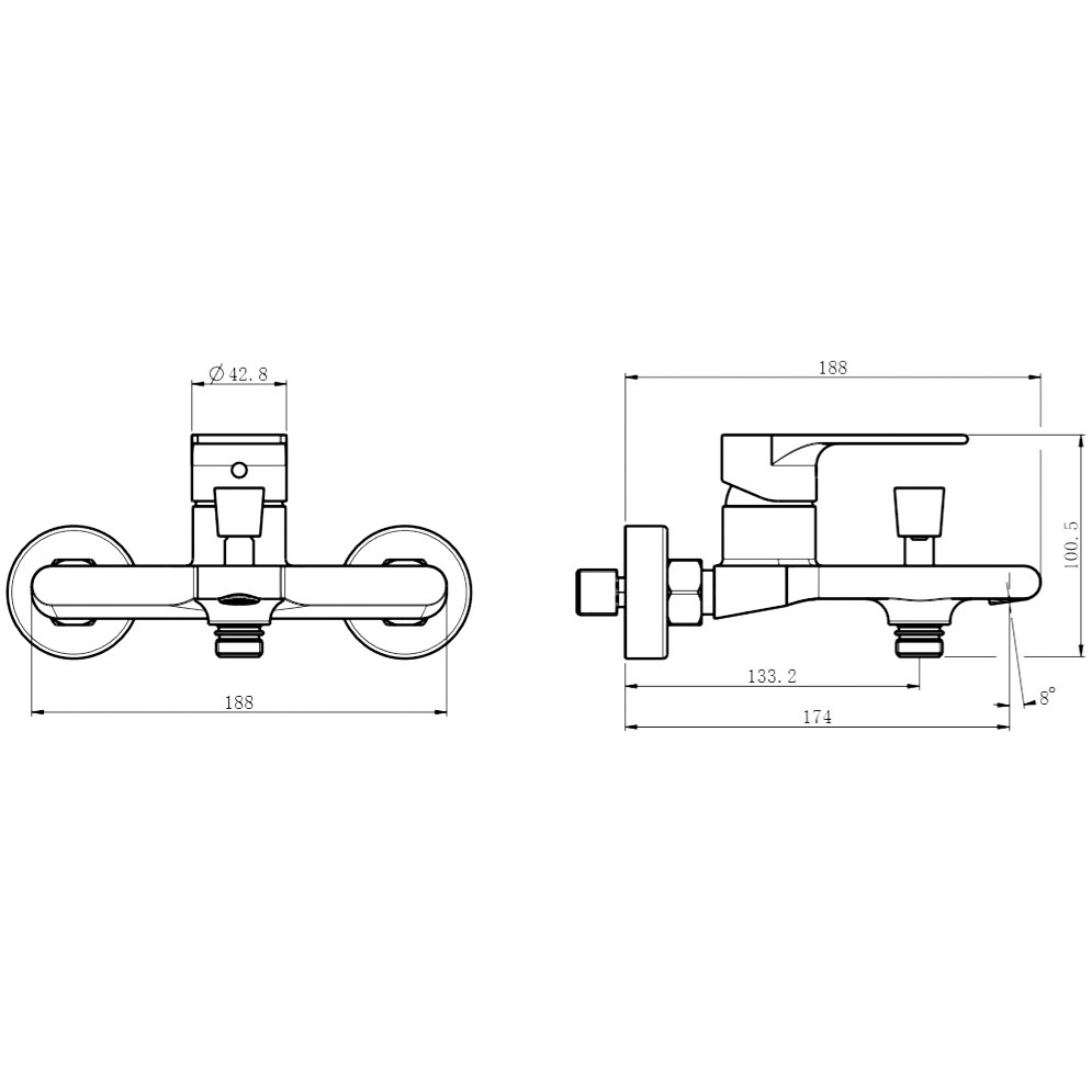 Смеситель для ванны с душем настенный черный Stworki "Колдинг" S32100BK - изображение 10