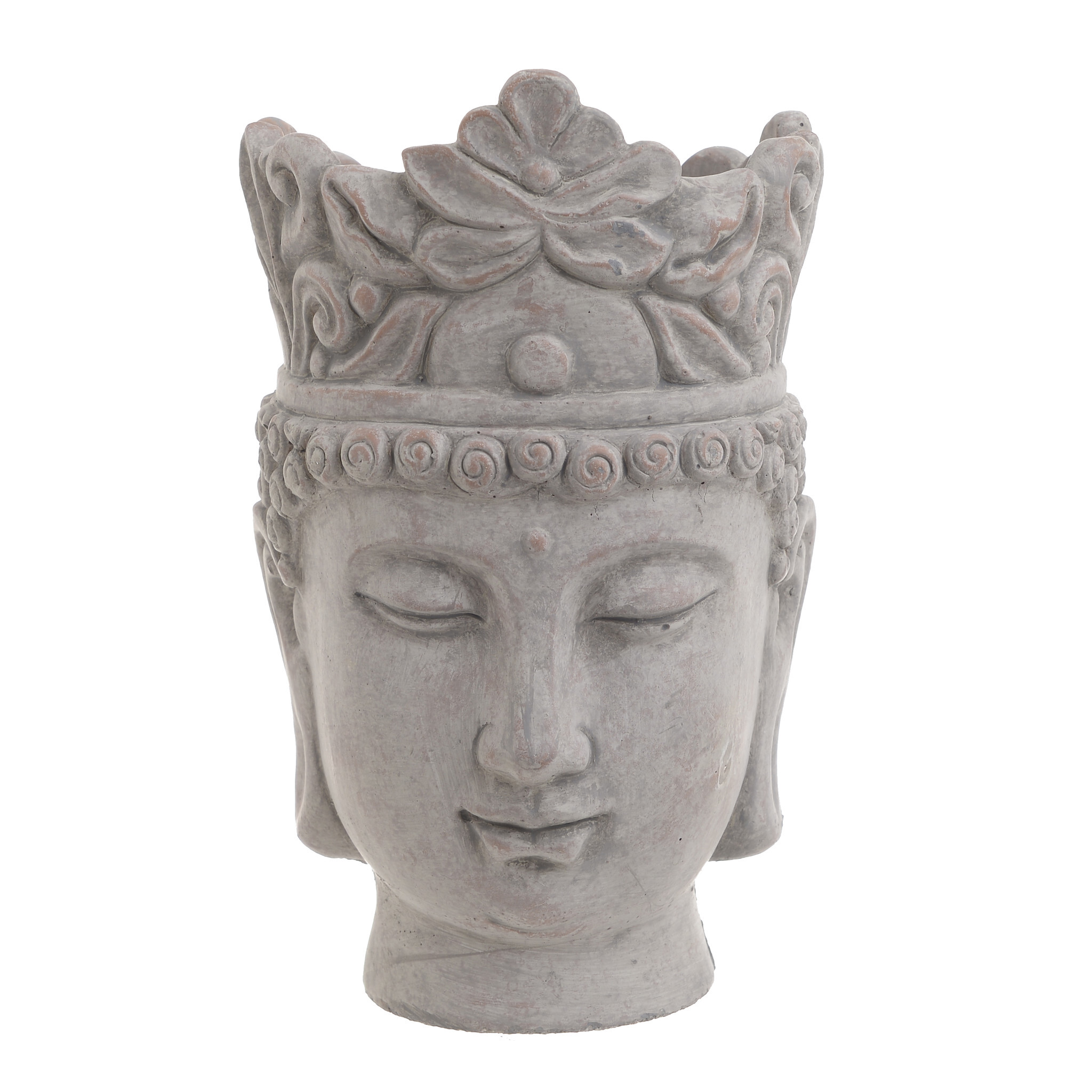Статуэтка декоративная цементная 25 см серая Buddha