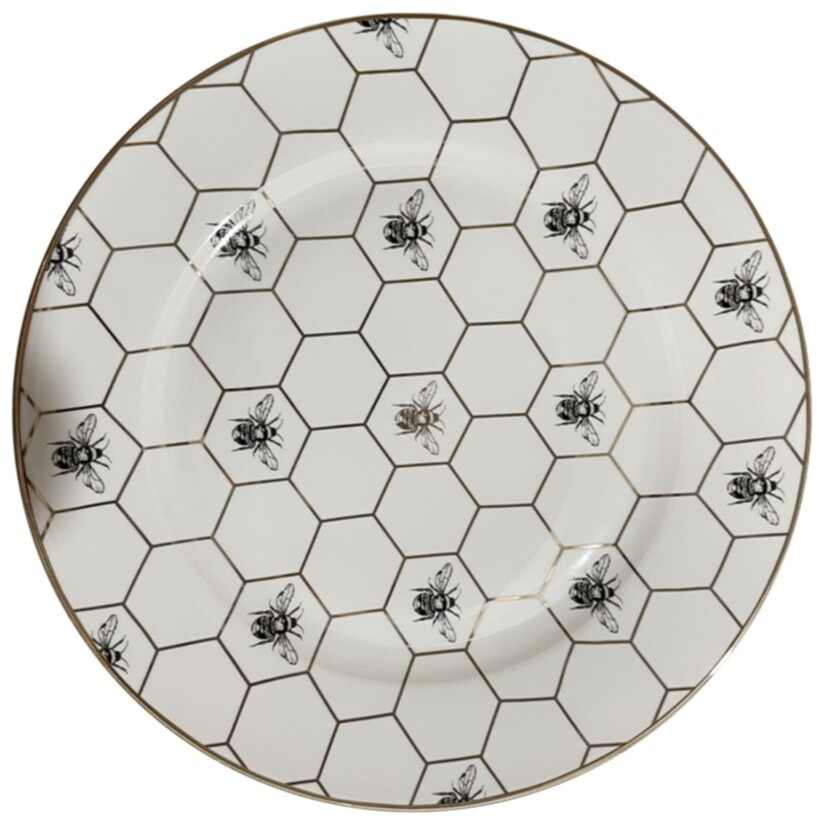 Тарелка обеденная 26 см белая Honeycomb &quot;Пчёлки&quot;
