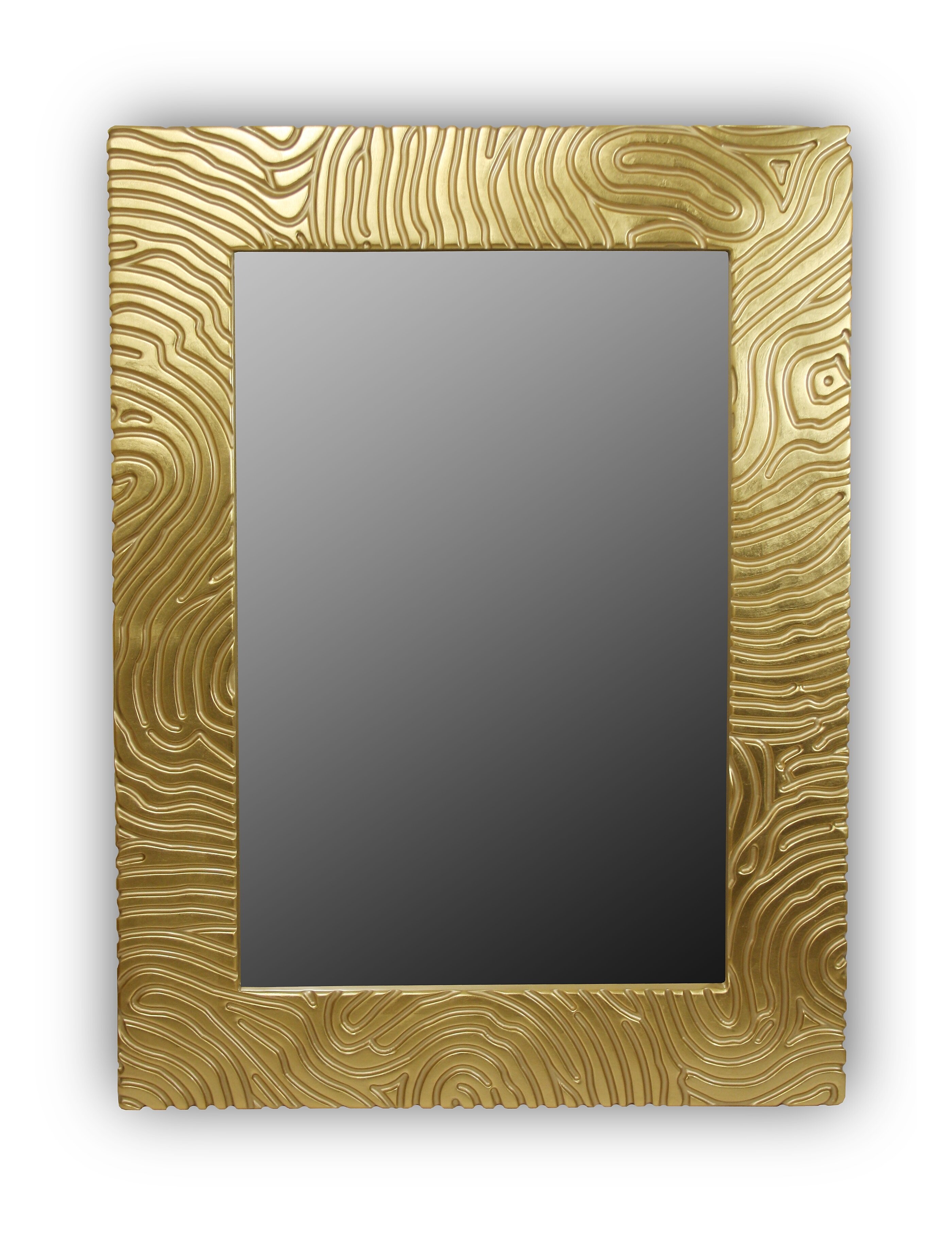 Золотое зеркало прямоугольное настенное FASHION MARK QU