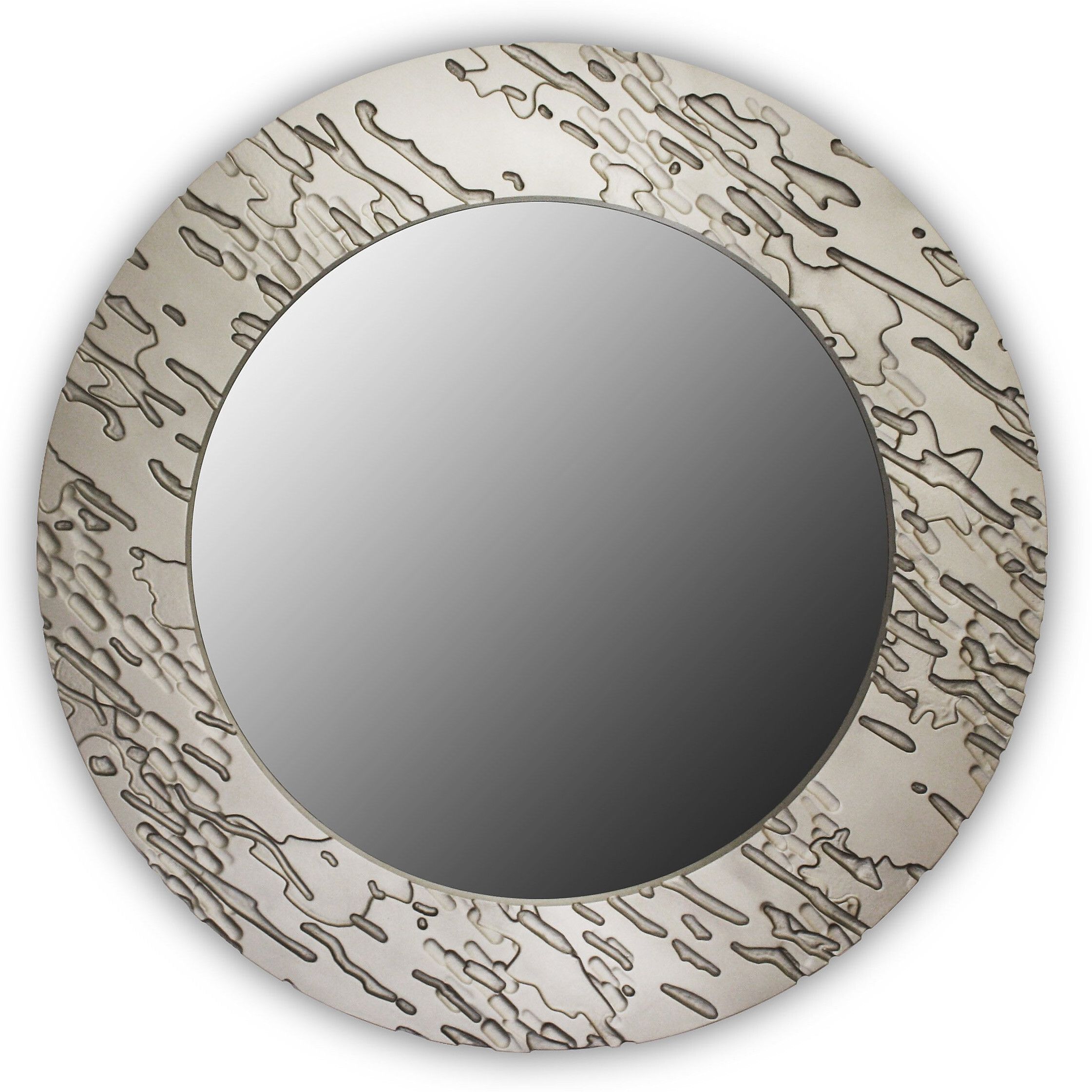 Круглое зеркало настенное серебро FASHION RIZO
