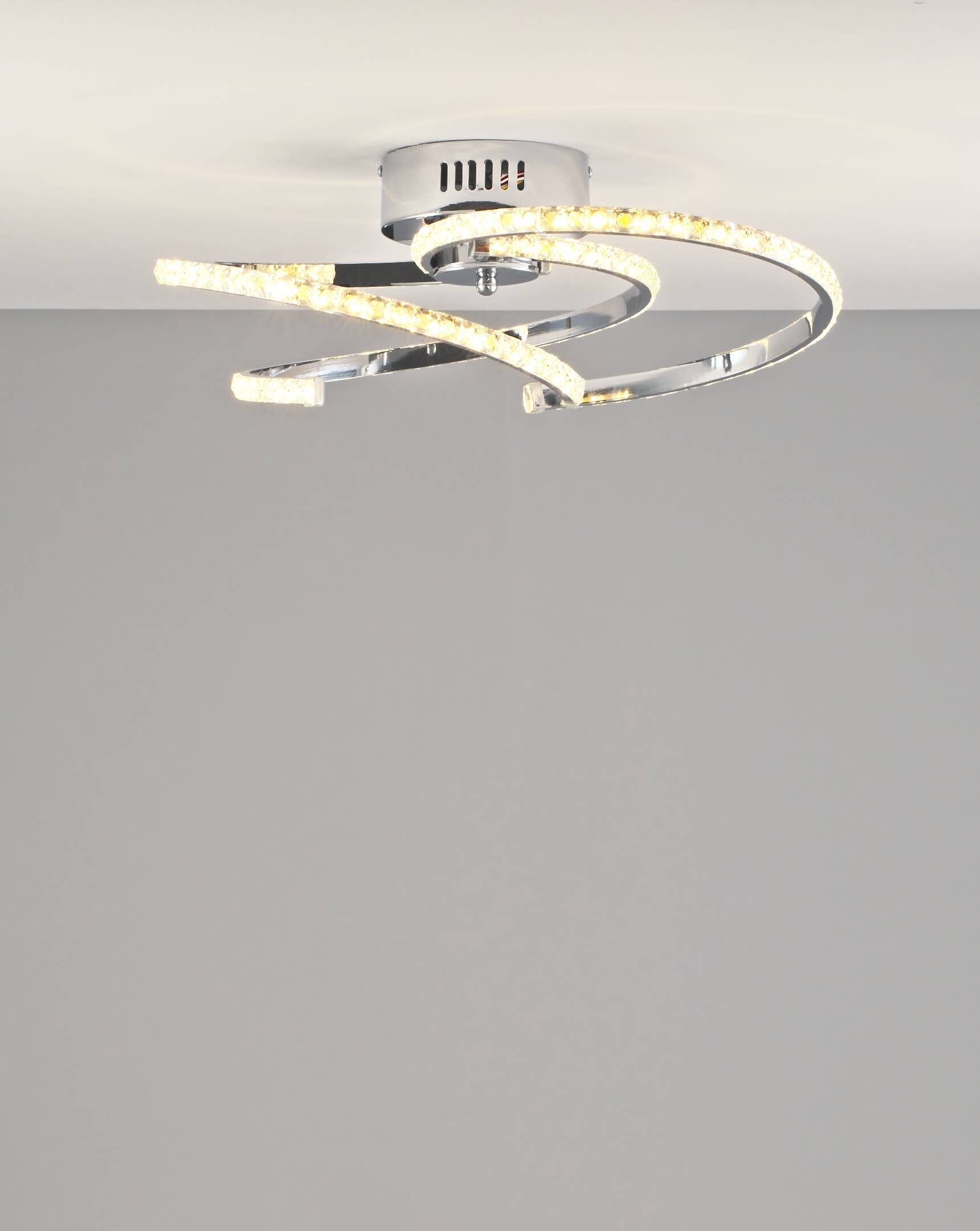 Потолочный светильник светодиодный с пультом хром Ello V2784-CL