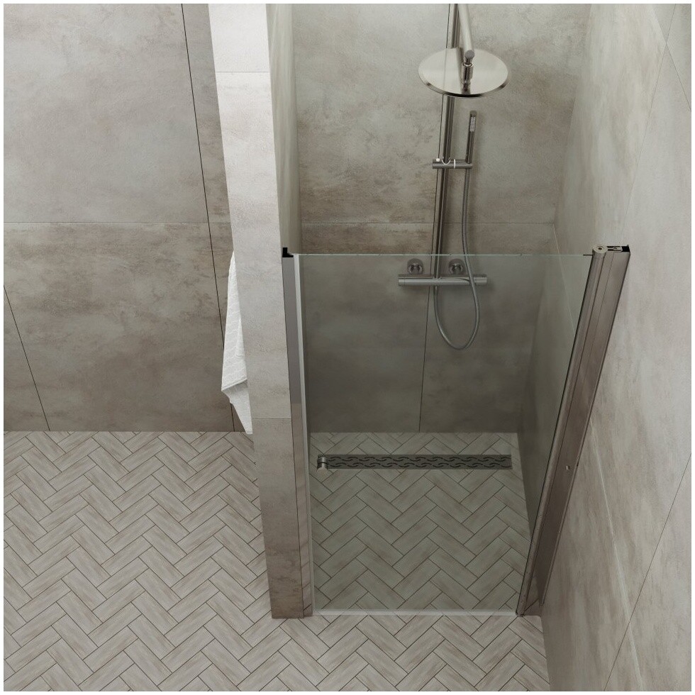 Душевая дверь распашная стеклянная 185х70 см хром "Уно" Triton Щ0000036860 - изображение 8