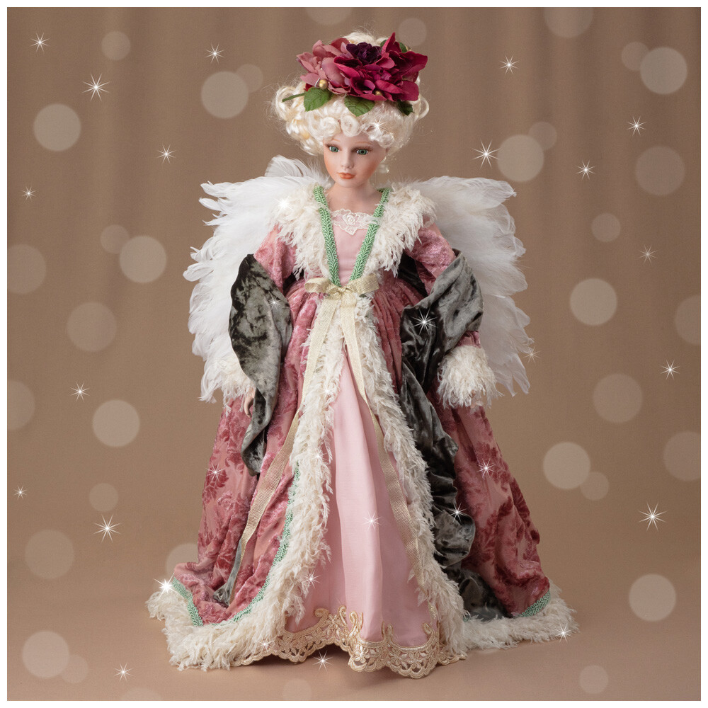 Кукла фарфоровая декоративная белая с розовым 62 см &quot;Волшебная фея&quot;