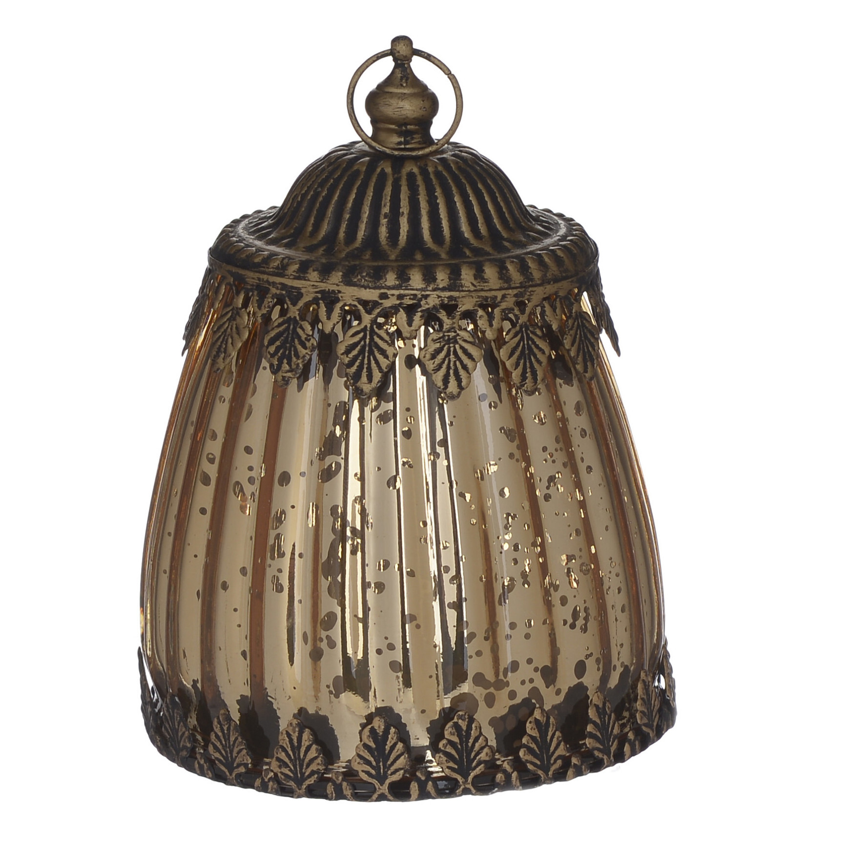 Фонарь металлический со светодиодной лампой 15 см золотой Ivory Ace