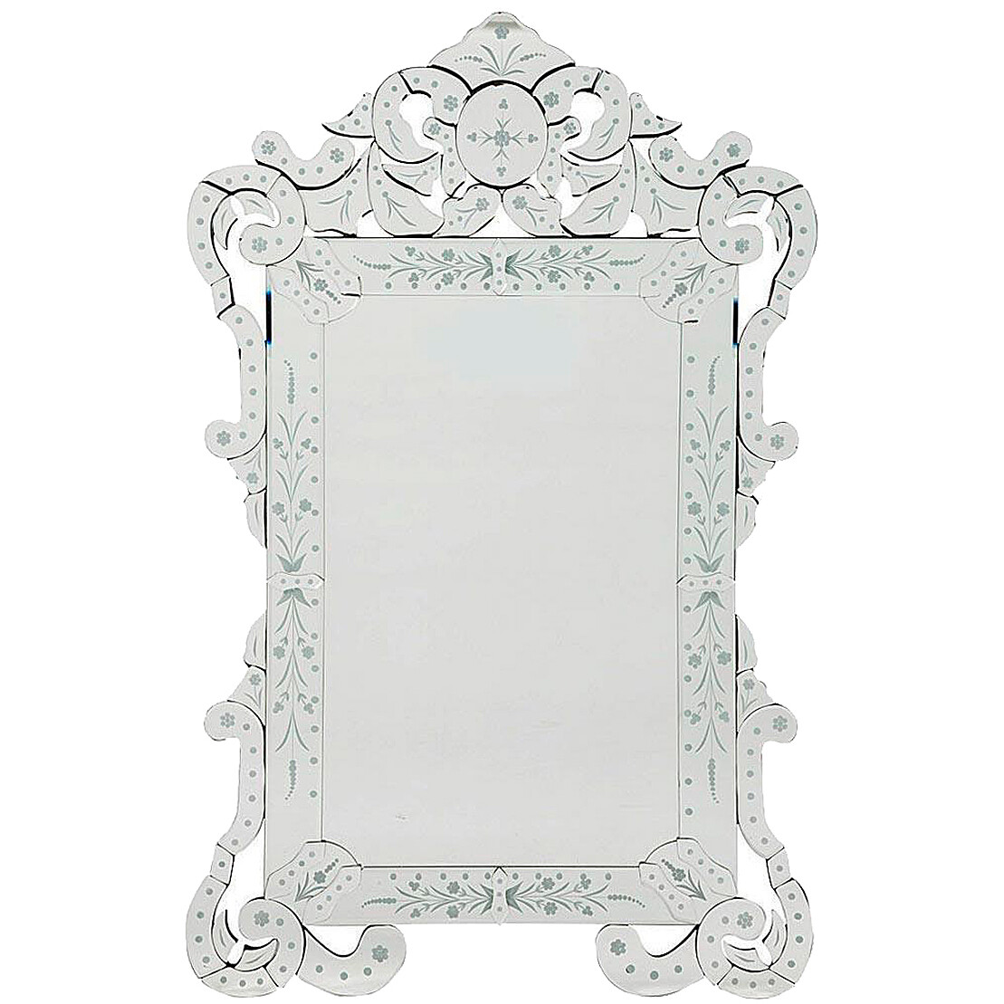 Зеркало прямоугольное настенное серебро Margaux