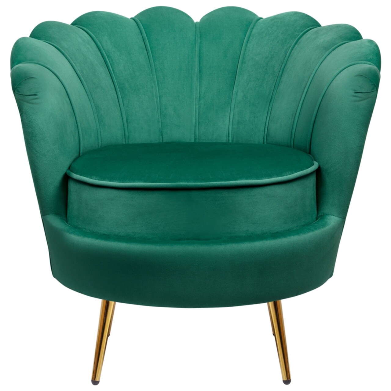 Кресло круглое на металлических ножках зеленое Pearl