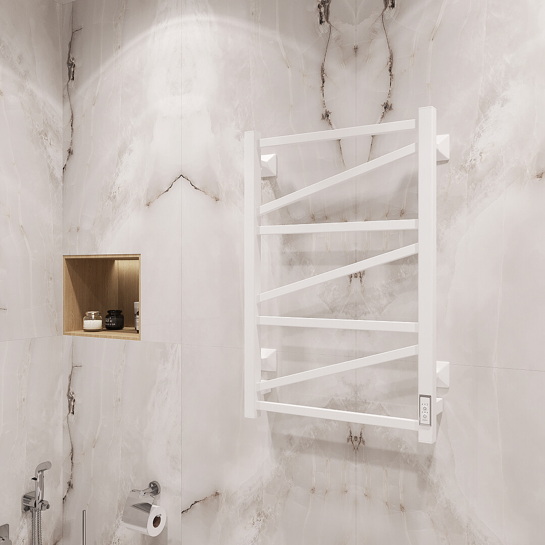 Полотенцесушитель электрический 80x50 см белый Ewrika "Пенелопа" Z 4657771773693 - изображение 4