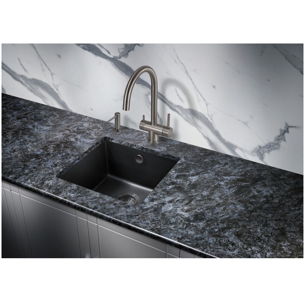 Мойка кухонная черная матовая Milacio Leon 45 Cuarzo MC.77091 - изображение 5