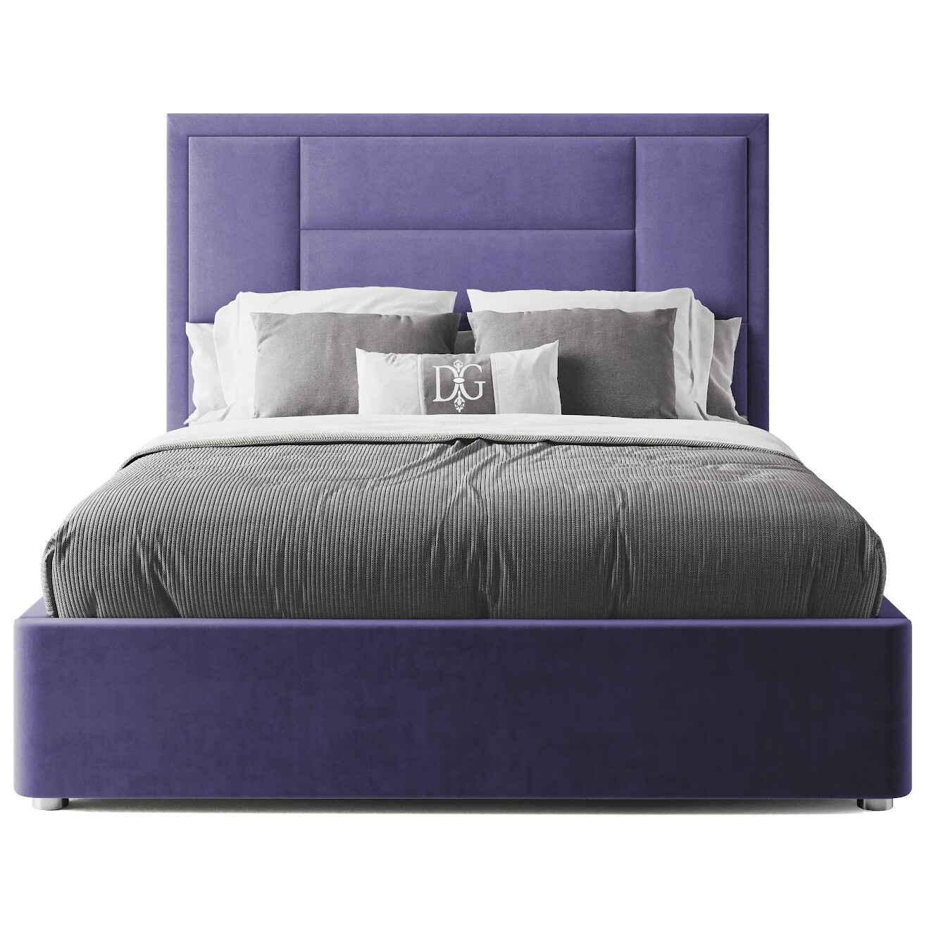 Кровать двуспальная 160х200 см фиолетовая &quot;Токио&quot;
