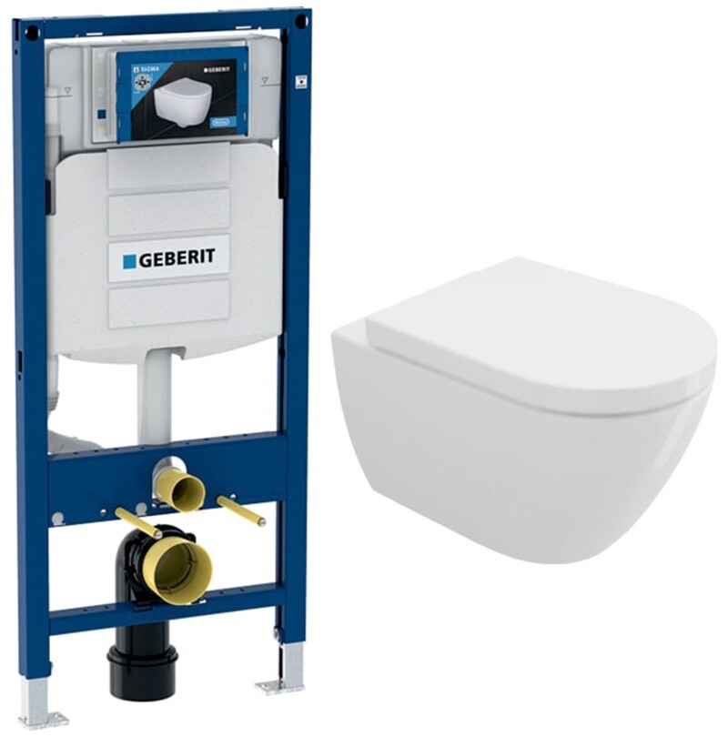 Унитаз белый Bocchi Venezia 1295-001-0129 с инсталляцией Geberit Duofix UP320 111.300.00.5