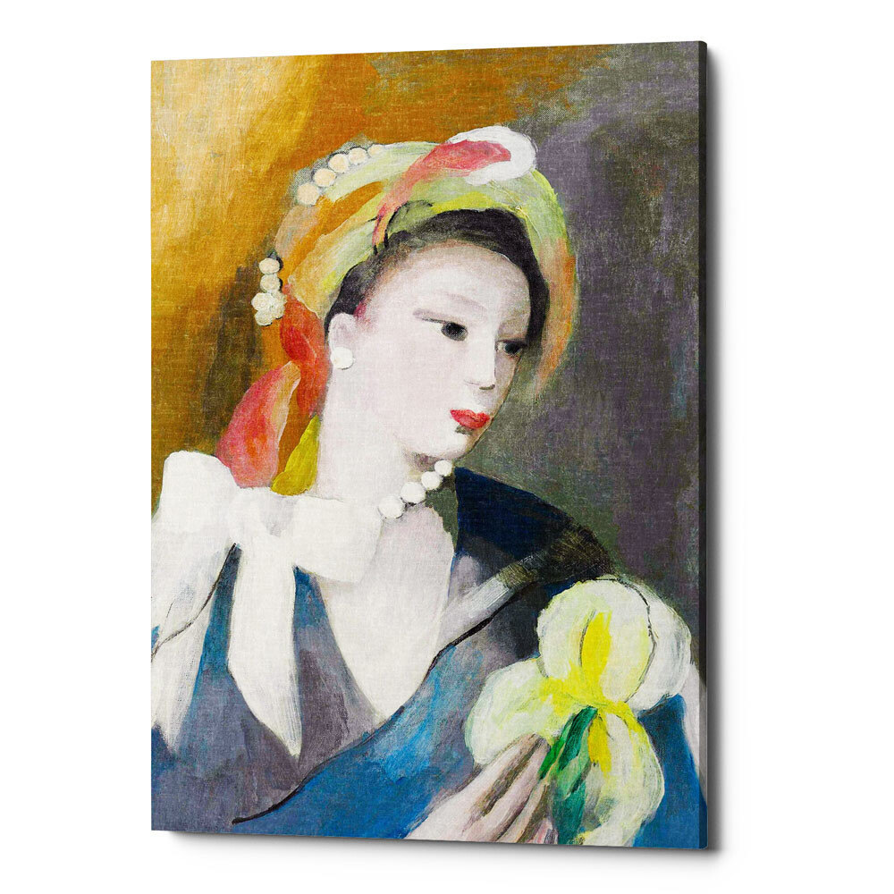 Картина на холсте 50х75 см разноцветная &quot;Девушка в жемчужном ожерелье&quot;