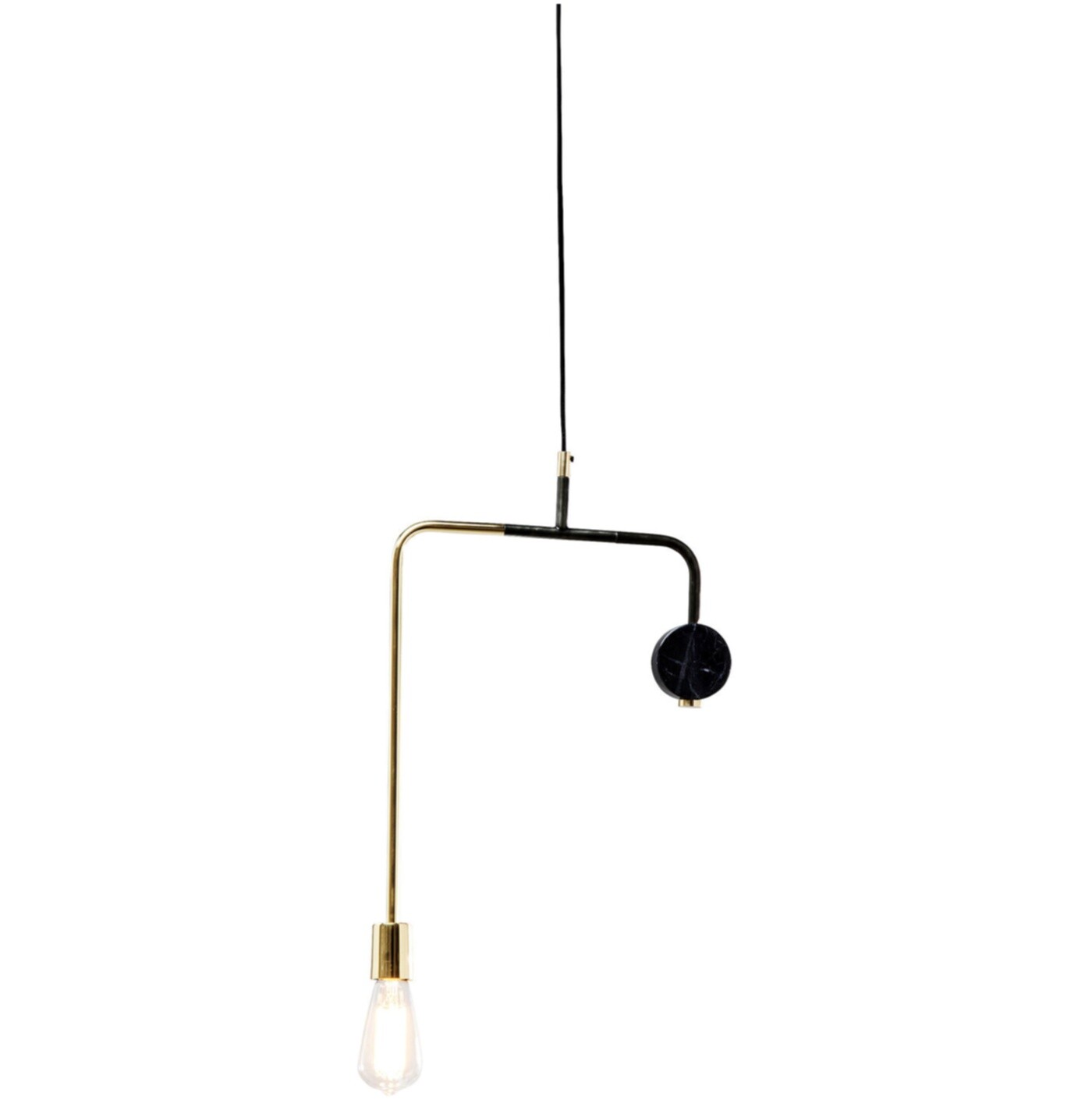 Подвесной светильник Pendulum Черный, Золото, Мрамор 60231