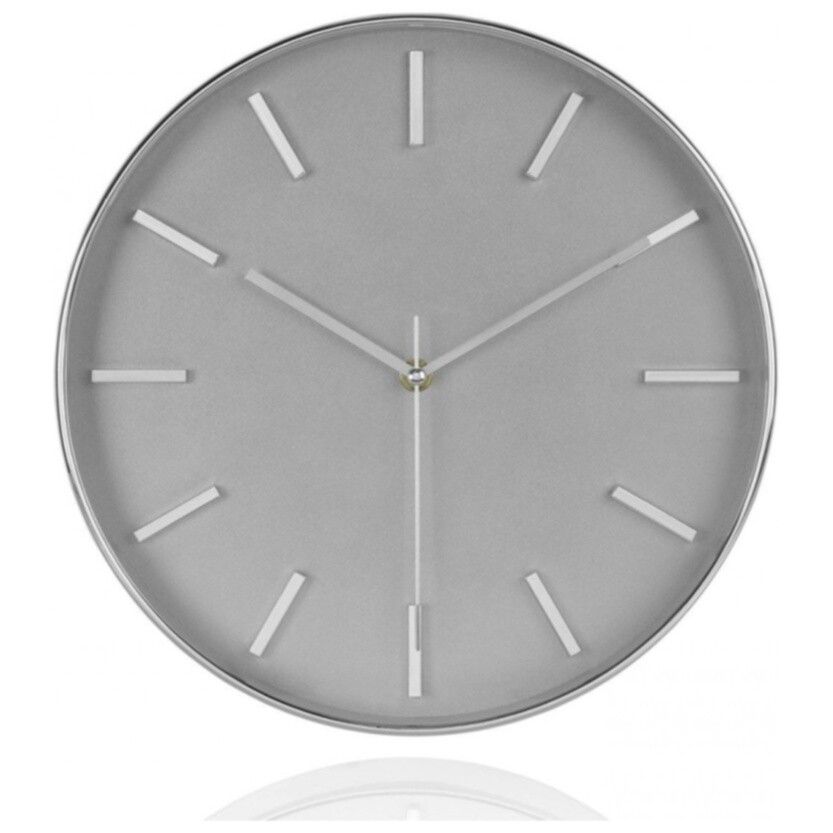 Часы настенные круглые 30 см серые, хром AX17052
