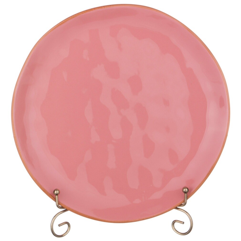 Тарелка керамическая обеденная 26 см розовая Concerto
