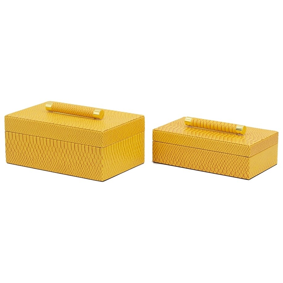 Коробки для салфеток полиуретан желтые Glasar 78726